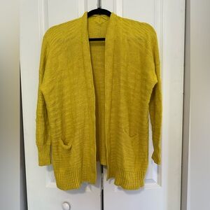 Anthropologie Yellow Open-Front Cardigan Sweater